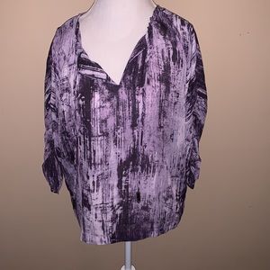 Size Large Michael by Michael Kors 3/4 Sleeve purple abstract top